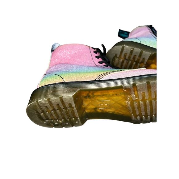 Doc Dr. Martens 1460 rainbow colored Glitter J Boot AirWair girls US size 3 - Picture 7 of 9